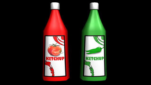 ketchup bottle 3D मॉडल .c4d .max .obj .3ds .fbx .stl .blend