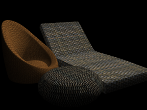 wicker chair Modèle 3D