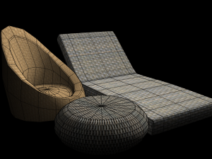 wicker chair Modèle 3D
