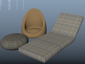 wicker chair Modèle 3D