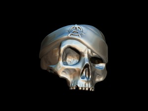 ring realistic skull with hat 3d print model 3D Print Model