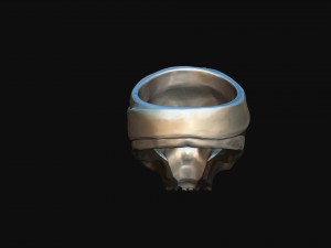 ring realistic skull with hat 3d print model Modelo de Impressão 3D