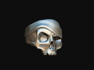 ring realistic skull with hat 3d print model 3D Print Model