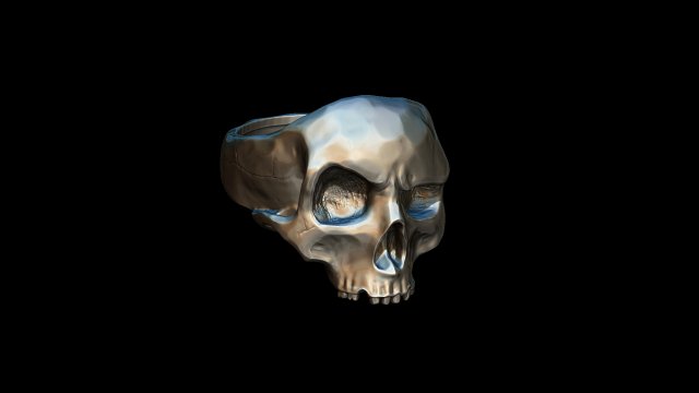 realistic skull ring 3d print model Modèles 3D en vedette .c4d .max .obj .3ds .fbx .stl .blend 