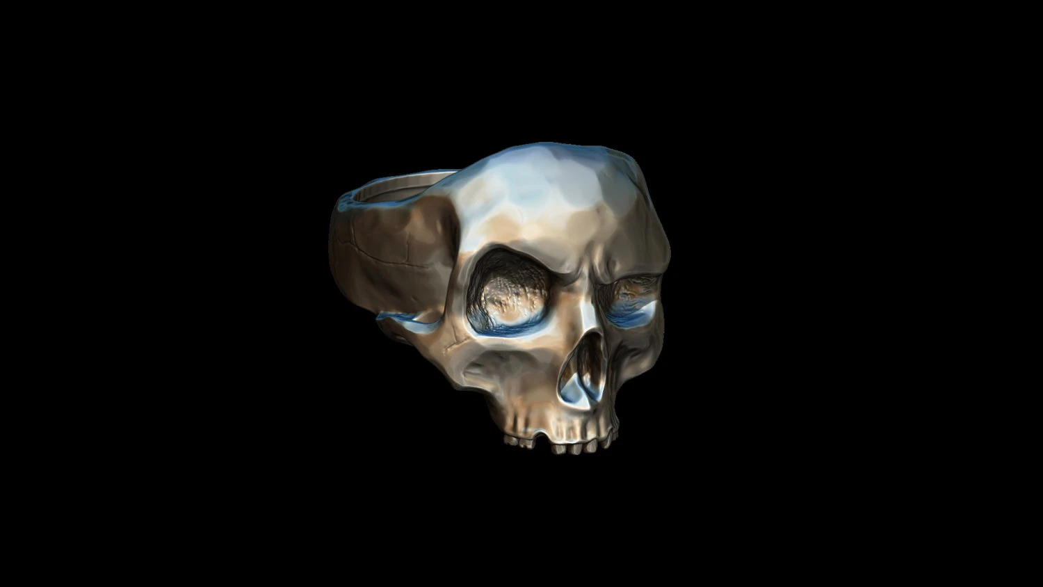 realistic skull ring 3d print model 3D Print Model .c4d .max .obj .3ds .fbx .stl .blend 