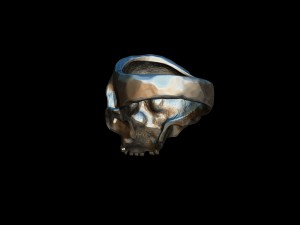 realistic skull ring 3d print model Modèles 3D en vedette