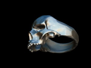realistic skull ring 3d print model Modèles 3D en vedette