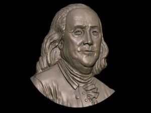 portrait relief of benjamin franklin 3D Model