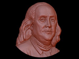 portrait relief of benjamin franklin 3D Модель