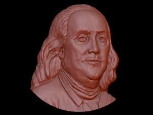 portrait relief of benjamin franklin 3D Model