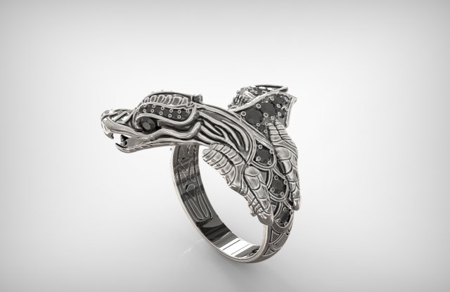 dragon ring 3d print model Model do druku 3D .c4d .max .obj .3ds .fbx .stl .blend 