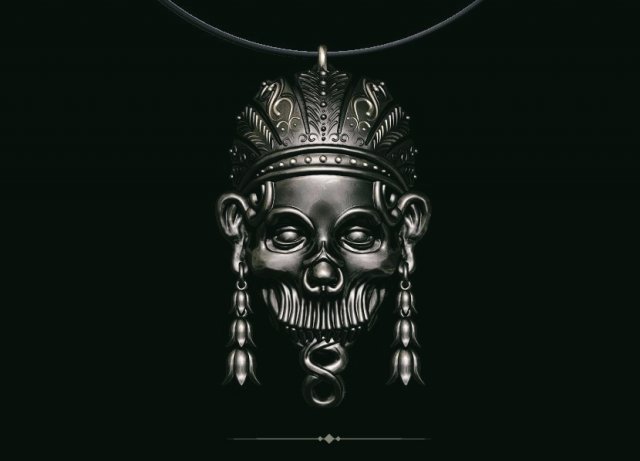 pendant skull aztec 3d print model Modèles 3D en vedette .c4d .max .obj .3ds .fbx .stl .blend 