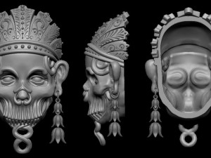 pendant skull aztec 3d print model Modèles 3D en vedette