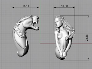 earrning magerit instinto 3d print model 3D Принт Модель