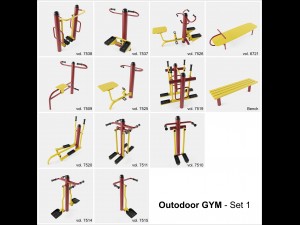 outdoor gym set-1 3D Model