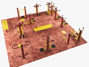 outdoor gym set-1 3D Model