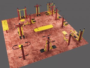 outdoor gym set-1 3D Model