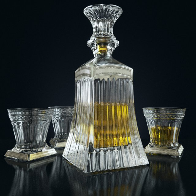 set for whiskey linea argenti cr1859 3D Model .c4d .max .obj .3ds .fbx .stl .blend 