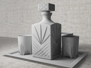 set for whiskey bormioli rocco selecta 3D Model