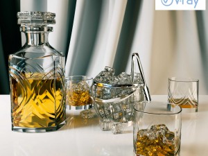 whiskey set with bucket for ice 3D Model