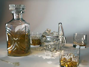 whiskey set with bucket for ice 3D Model