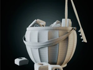 whiskey set with bucket for ice 3D Model