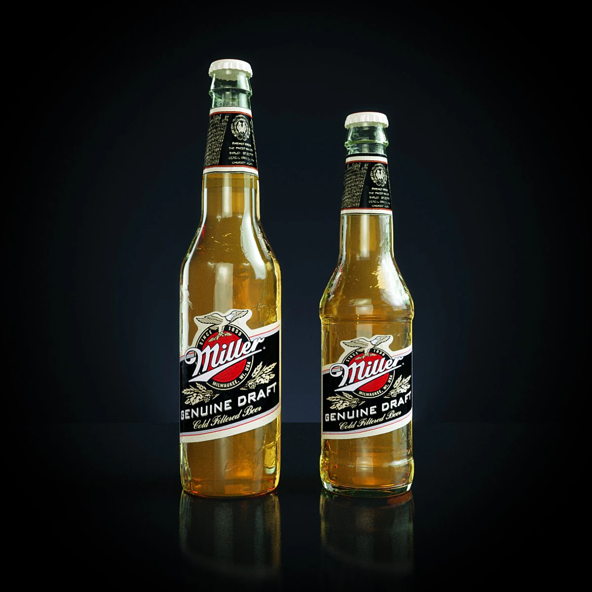 miller beer 3D Model .c4d .max .obj .3ds .fbx .stl .blend