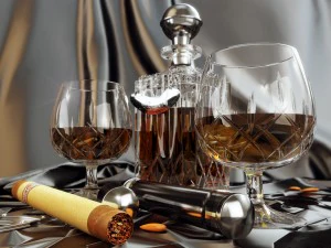cognac sigar set 3D Model