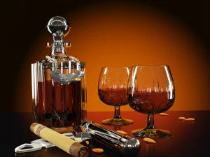 cognac sigar set 3D Model