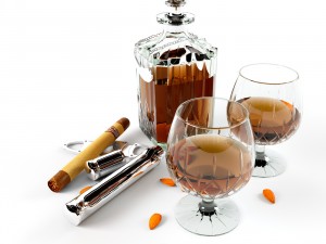 cognac sigar set 3D मॉडल