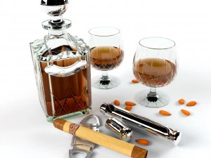 cognac sigar set 3D Model