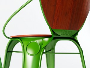 louix bar chair with backrest 3D 모델