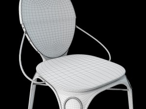 louix bar chair with backrest 3D 모델