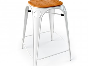 louix hair high and stool 3D Модель