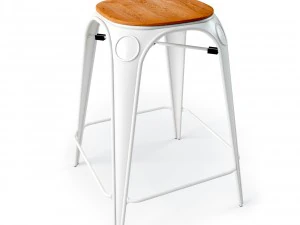 louix hair high and stool 3D Model