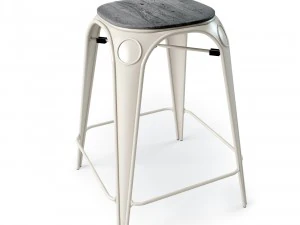 louix hair high and stool 3D Model
