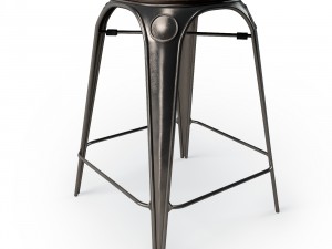 louix hair high and stool 3D Модель