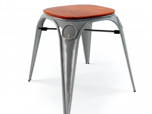 louix hair high and stool 3D Model