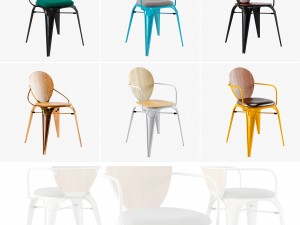 louix chair soft and wood seat 3D Модель