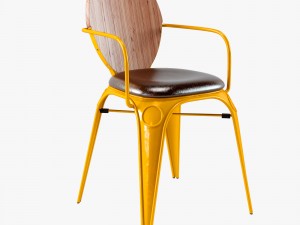 louix chair soft and wood seat 3D मॉडल
