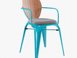louix chair soft and wood seat 3D मॉडल