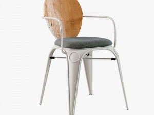 louix chair soft and wood seat 3D मॉडल