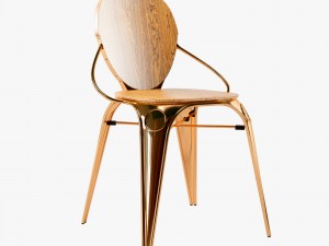 louix chair soft and wood seat 3D मॉडल