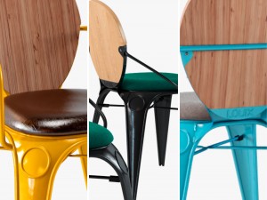louix chair soft and wood seat 3D मॉडल