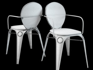 louix chair soft and wood seat 3D मॉडल