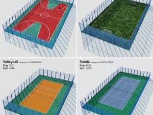 set sport playground 3D 모델