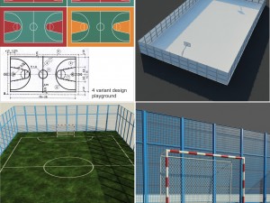 set sport playground 3D Model