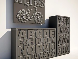 set of furniture letters 3D Model