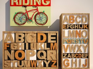 set of furniture letters 3D Model