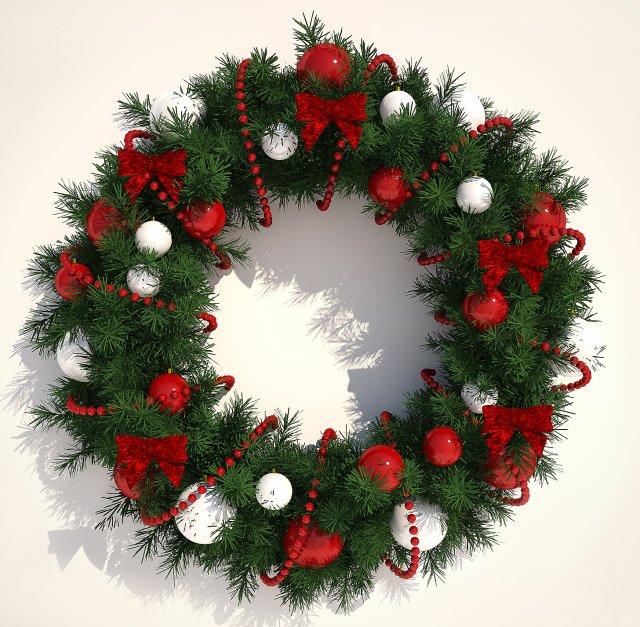 christmas wreath 3D-Modell .c4d .max .obj .3ds .fbx .stl .blend 